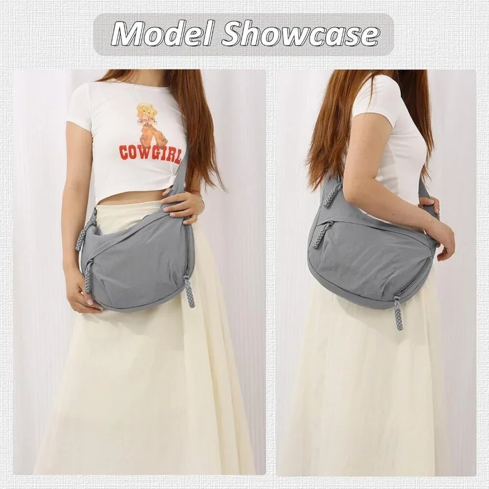 Crossbody Bag Nylon Multi-Pocket Large for Travel Work & Daily Use